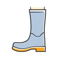 Wellies de mujer icono de color azul. botas de goma para otoño, primavera temporada de lluvias. diseño de calzado unisex. Wellingtons, zapatos modernos y cómodos. moda masculina y femenina. ilustración vectorial aislada vector