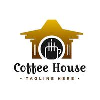 coffee shop house logo vector