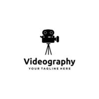 el icono de videografía aislado sobre fondo blanco. elementos de diseño de logotipo, diseño plano simple y limpio de la plantilla de logotipo de videografía. vector