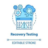 Recovery testing turquoise concept icon. Software development idea thin line illustration. Crash test. Program workflow, app perfomance. IT project. Vector isolated outline drawing. Editable stroke