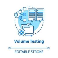 Volume testing turquoise concept icon. Software development stage idea thin line illustration. Analyze system perfomance. Data increase. Flood testing. Vector isolated outline drawing. Editable stroke