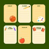 Journal Element School Sticker Collection vector