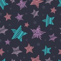 Hand Drawn Seamless Pattern Stars Background vector