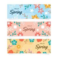 Spring Floral Element Banner Collection vector