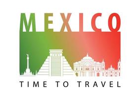 Mexico famous landmark silhouette style,vector illustration vector