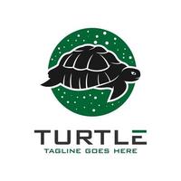 Plantilla de diseño de logotipo de tortuga circular vector