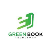 Green book technology logo vector