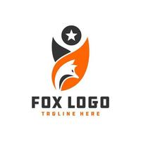 wild fox animal logo vector