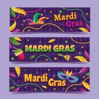 conjunto de banners de carnaval de mardi gras vector