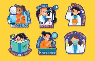 Women And Girls In Science Stickers vector