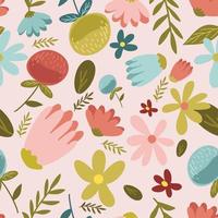 Seamless Spring Floral Pattern Pastel Color Background vector