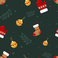 Christmas and New Year seamless pattern vector