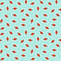 Christmas and New Year candy pattern on turquoise background. vector