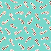 Christmas and New Year candy pattern on turquoise background vector