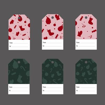 Set of Christmas and New Year sale tags and labels