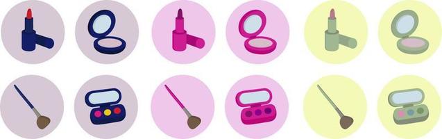 Makeup and Cosmetics related line icon set. Beauty icons. vector