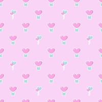 Seamless pattern with cute balloons on pink background