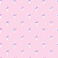 Seamless pattern with cute balloons on pink background vector