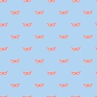 Happy valentines day greeting seamless pattern with heart - shaped glasses on blue background vector