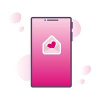 Sending love message concept. Web sites, banners, infographics design. Set of mobile phones with message, heart vector sign icon. Set of vector flat cartoon illustrations for valentine's day.