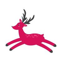 vector aislado de ciervo lindo rosa de navidad