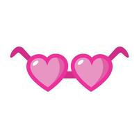 Pink glasses in the shape of a heart with smoked glass. vector