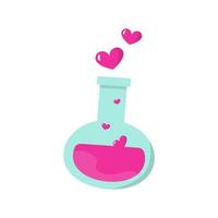 Cute bottle love potion and flask of magic elixir