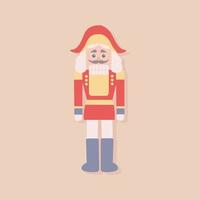 Christmas and New Year toy - nutcracker. Vector Christmas elements.