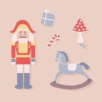 juguetes y regalos de navidad y año nuevo. vector