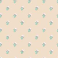 Winter seamless pattern with mittens, Christmas and New Year gloves vector background