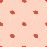 Seamless pattern with lip-shaped lollipops vector