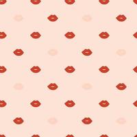 Vector seamless pattern with red female lips