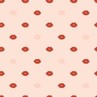 Vector seamless pattern with red female lips