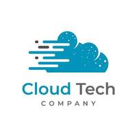 cloud tech logo design template vector