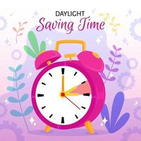 Daylight Saving Time with Alarm Clock Concept vector