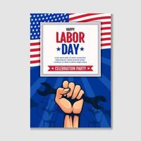 Labor's Day Poster with America Flag vector