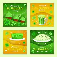 publicación de redes sociales de comida del día de san patricio vector