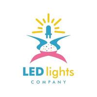 LED light logo design template vector