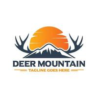 mountain deer animal logo design your company vector