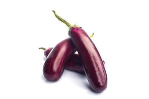 Eggplant or aubergine or brinjal vegetable isolated on a white background. photo