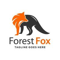 two color fox logo design template vector