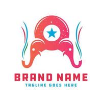 cute elephant animal logo design your company vector