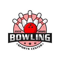 bowling sports logo design vector