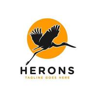 egret modern animal logo vector