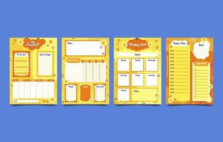 Yellow Cute Journal Templates vector