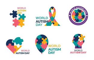 World Autism Day Labels vector