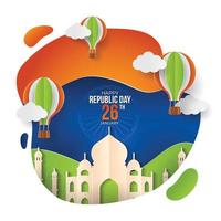 Republic Day Background with Paper Craft Style vector