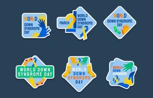World Down Syndrome Day Awareness Sticker Pack vector