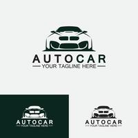 Auto car logo design with concept sports car vehicle icon silhouette.Vector illustration design template. vector