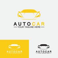 Auto car logo design with concept sports car vehicle icon silhouette.Vector illustration design template. vector